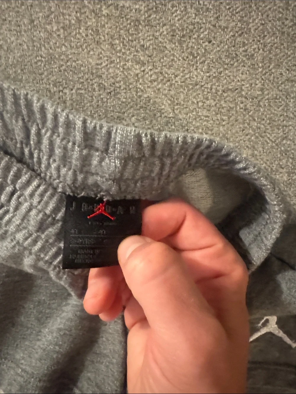5/$15- Jordan Gray Fleece Lounge Shorts with Jumpman Logo